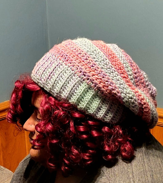 Cozy Crochet Ribbed Slouchy Beanie 🌈🧶