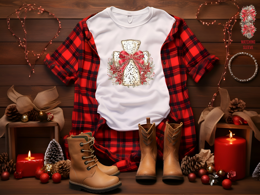 ✝️ Christmas Cross & Bow Shirt