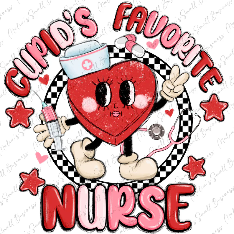 Retro Cupid's Favorite Nurse - Byrd Craft Studio