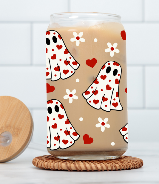 👻 Heart Ghostie Glass Cup