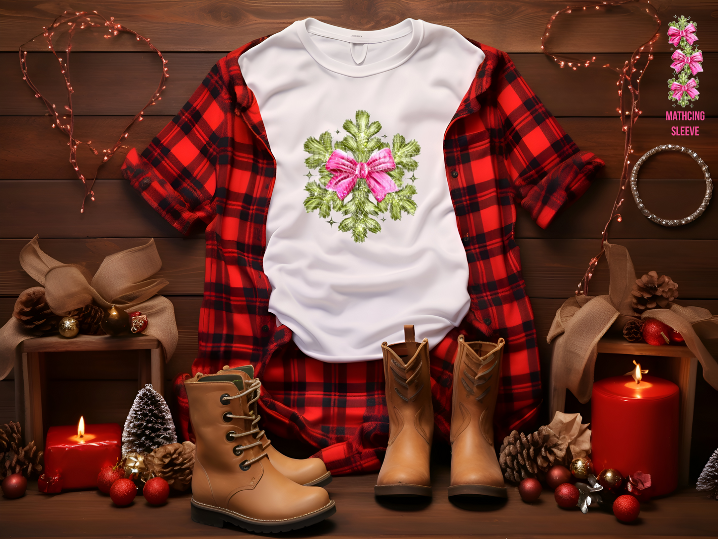 🎀 Pink Bow Wreath Shirt